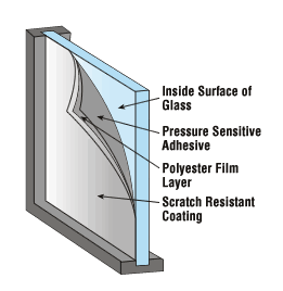 window film pressure sensative adhesive diagram